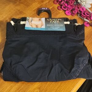 Vanity Fair Women's Navy Blue Hi-Cut Panties 3-Pack (Dark Blue)